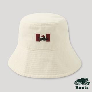 【Roots】Roots配件-加拿大日系列 加拿大國旗漁夫帽(白色)