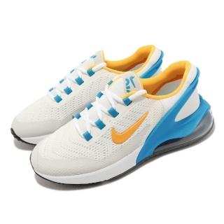 【NIKE 耐吉】休閒鞋 Air Max 270 Go GS 大童鞋 女鞋 白 橘 藍 後踩式鞋跟設計 氣墊 回彈(DV1968-100)