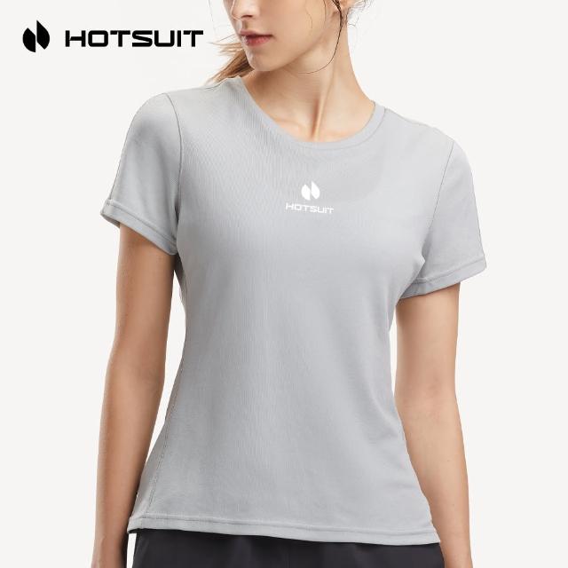 【HOTSUIT】女裝運動短袖T恤-淺灰-619610008-GY1