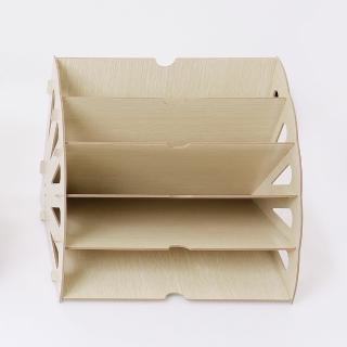 【OB 嚴選】木質鏤空扇形桌面五層收納架書架 《ZB1898》