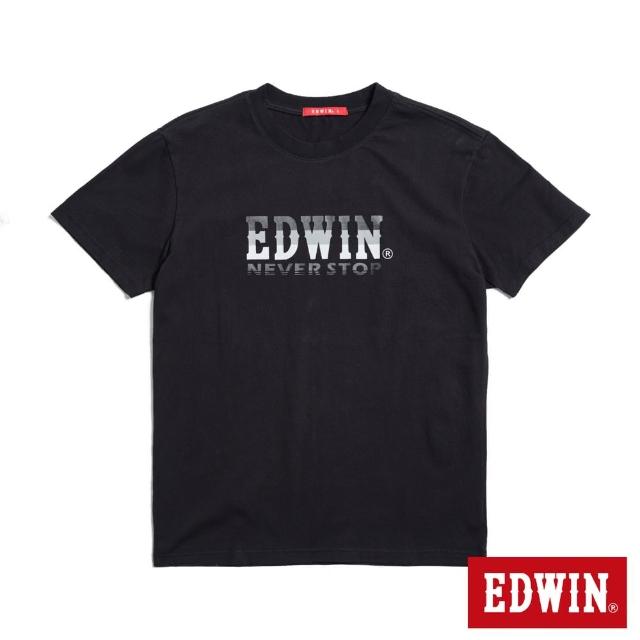 【EDWIN】男裝 人氣復刻款 漸層LOGO短袖T恤(黑色)