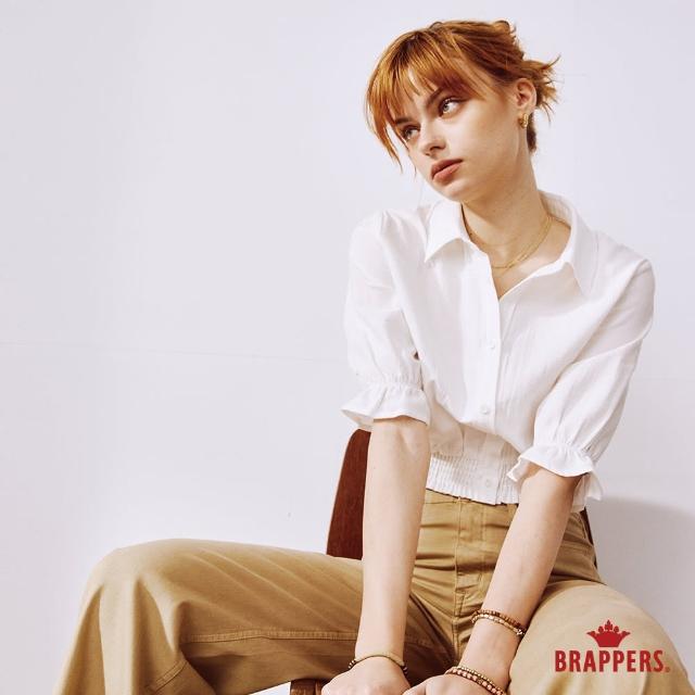 【BRAPPERS】女款 短版收腰造型襯衫(白)