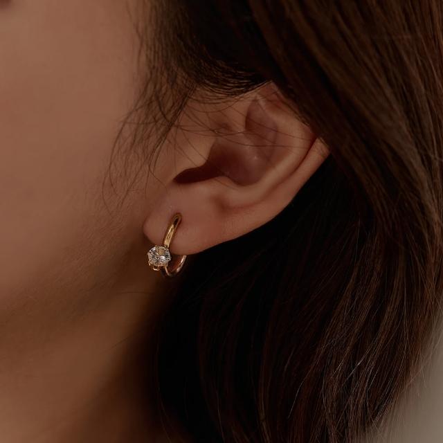 【OB 嚴選】閃耀寶石簡約韓系耳圈耳環 《XA256》