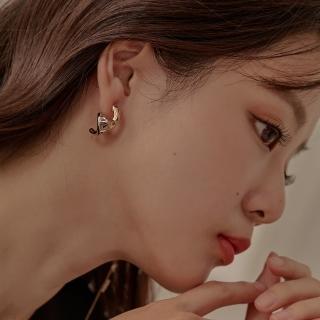 【OB 嚴選】韓國連線雙色造型個性金屬耳環 《XA271》