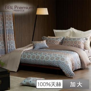 【BBL Premium】100%天絲印花床包被套組-馬德里之夏(加大)