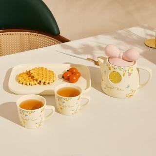 【JEN】小清新蝴蝶結陶瓷下午茶具組一壺二杯含托盤(2色可選)