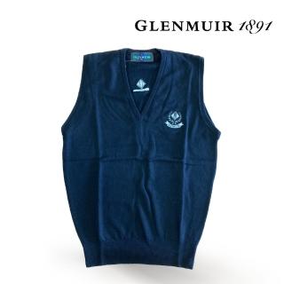 【Glenmuir】V字領黑色羊毛背心(針織衫 毛衣 長袖毛衣 線衫)