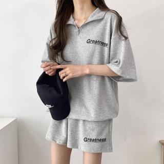 【Pure 衣櫃】韓系寬鬆休閒運動套裝(上衣+褲子/KDA-035)