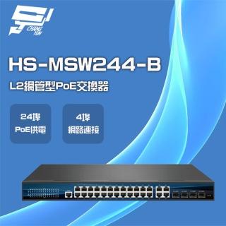 【昇銳】HS-MSW244-B 24埠 PoE L2網管型 交換器 交換機 昌運監視器