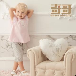 【奇哥官方旗艦】Chic a Bon 甜心寶貝灰色七分褲(2-5歲)