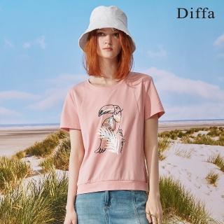 【Diffa】大嘴鳥印花針織衫-女