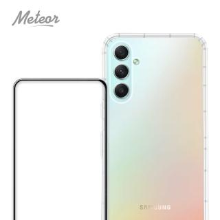 【Meteor】Samsung Galaxy A34 手機保護超值2件組-活動品(透明空壓殼+鋼化膜)