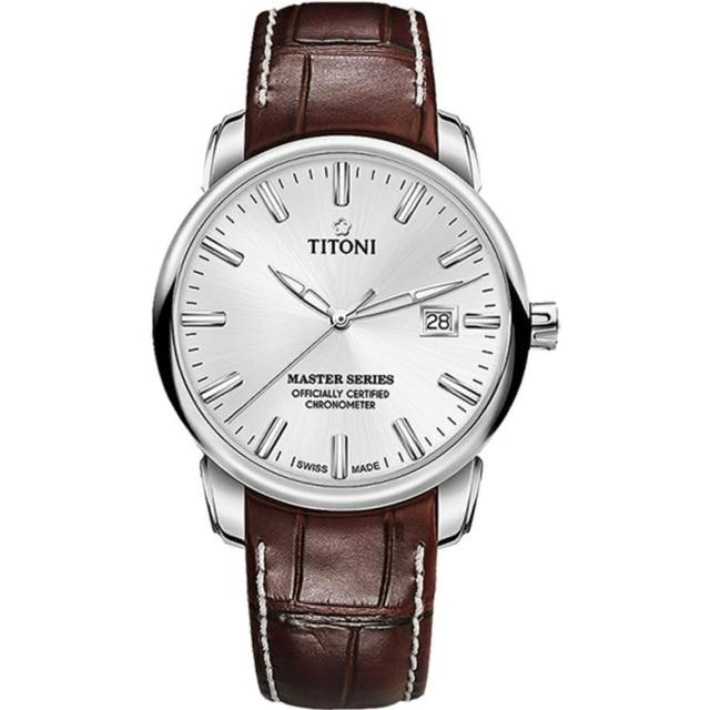 【TITONI 梅花錶】大師系列 天文台認證機械腕錶   母親節(83188S-ST-575)