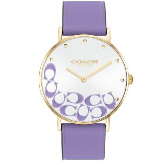 【COACH】官方授權經銷商 Perry 經典C字LOGO設計面盤手錶-36mm/紫 畢業 禮物(14504134)