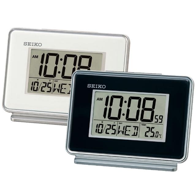 【SEIKO 精工】溫度顯示 雙鬧鈴電子鬧鐘-黑白2色可選 畢業 禮物(QHL068K/QHL068W/速)