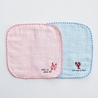 【KONTEX】日本製刺繡方巾手帕兩入組(100% 日本製)