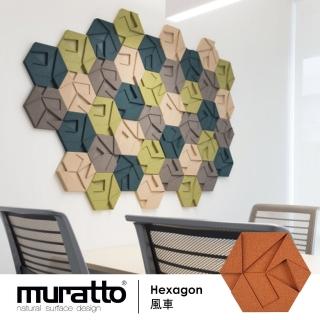 【Muratto】葡萄牙設計牆壁吸音防水造型有機軟木塊22片/盒-風車