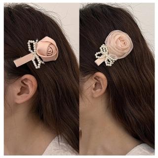 【HaNA 梨花】玫瑰少女．韓式甜粉玫瑰花立體手作髮夾