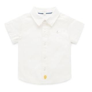 【Purebaby】澳洲有機棉 兒童短袖襯衫(男童 有機棉 透氣棉麻)