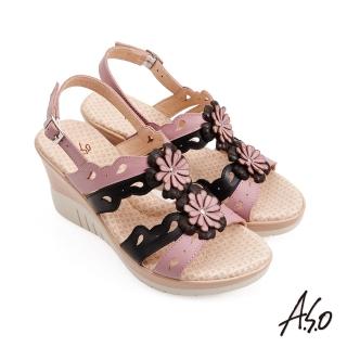 【A.S.O 阿瘦集團】A.S.O 機能休閒 挺麗氣墊立體花朵涼鞋(粉色)