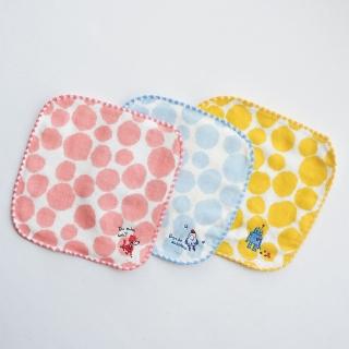 【KONTEX】日本製刺繡方巾手帕三件組(100% 日本製)