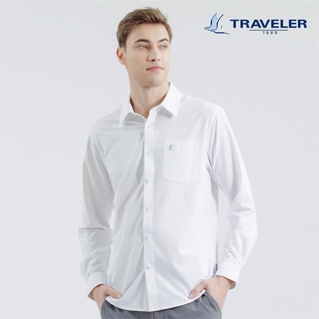 【TRAVELER 旅行者】男款彈性消臭抗UV長袖襯衫_231TR701(消臭/長袖襯衫)