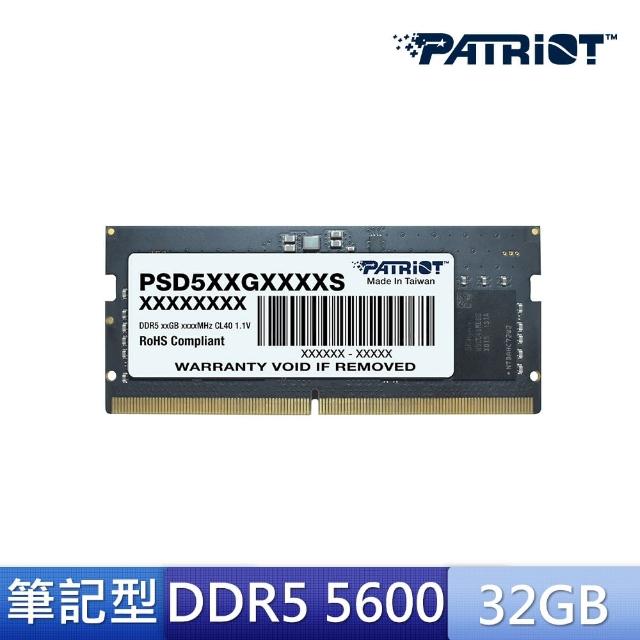 【PATRiOT 博帝】DDR5 5600 32GB 筆記型記憶體(PSD532G56002S)