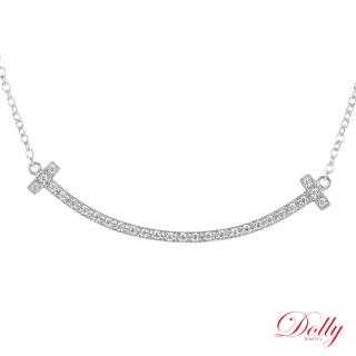 【DOLLY】0.20克拉 14K金輕珠寶微笑鑽石項鍊