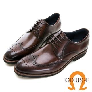 【GEORGE 喬治皮鞋】Amber系列 高質感苯染牛皮翼紋雕花紳士鞋 -咖 315007BR20