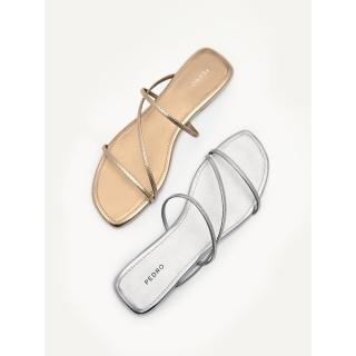 【PEDRO】Gwyneth平底涼鞋-銀色/金色(小CK高端品牌)