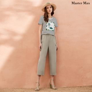 【Master Max】超薄款天絲棉鬆素面八分休閒褲(8223061)