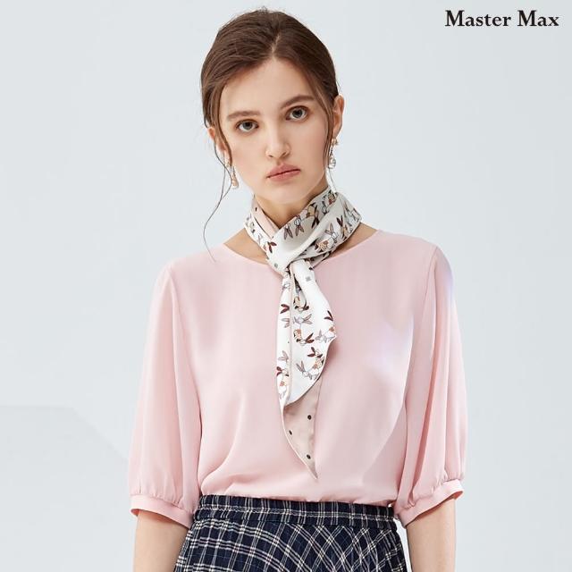 【Master Max】簡單款素面五分袖雪紡上衣(8227078)