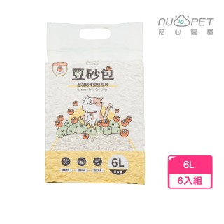 【NU4PET 陪心寵糧】豆砂包 超凝結條形豆腐砂 7L*6包組(貓砂)