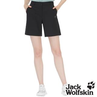 【Jack wolfskin 飛狼】女 簡約修身多口袋短褲 休閒褲(黑)