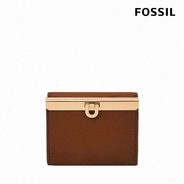 【FOSSIL 官方旗艦館】Penrose 真皮扣式零錢袋短夾-咖啡色 SL8288200(母親節)