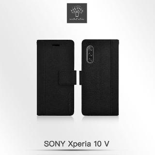 【Metal-Slim】Sony Xperia 10 V 高仿小牛皮皮質拼接磁扣TPU皮套