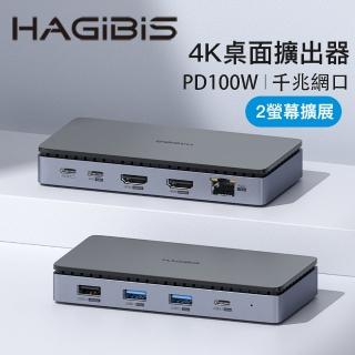 【HAGiBiS】DK1701A迷你Type-C多功能擴充器9合1(HDMI＋RJ45+PD供電)