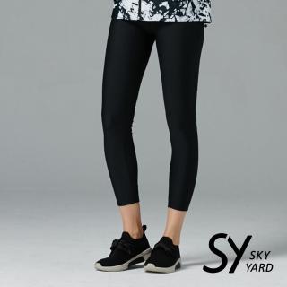 【SKY YARD】網路獨賣款-健身瑜珈內搭褲運動緊身褲(黑色)
