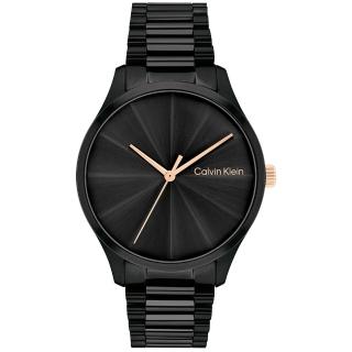 【Calvin Klein 凱文克萊】CK 太陽紋光璨鍊帶手錶-35mm/黑(CK25200233)