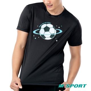 【MISPORT 運動迷】台灣製 運動上衣 T恤-足球星/運動排汗衫(MIT專利呼吸排汗衣)