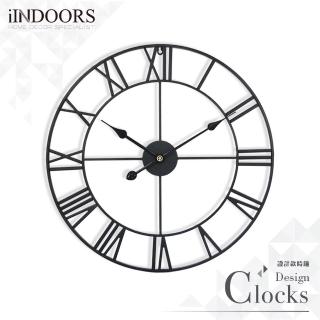 【iINDOORS 英倫家居】工業風設計時鐘(黑色烤漆60cm)