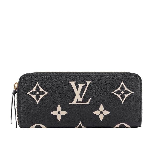 【Louis Vuitton 路易威登】Monogram CLEMENCE雙色牛皮ㄇ型拉鍊長夾(M82338)