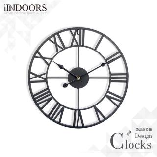 【iINDOORS 英倫家居】工業風設計時鐘(黑色烤漆40cm)