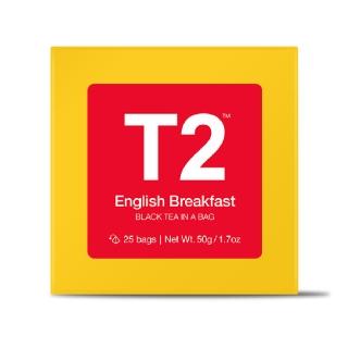 【T2 Tea】英式早餐紅茶25茶包x2g_1盒(香甜葡萄乾香味紅茶)