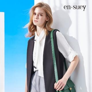 【en-suey 銀穗】質感可拆式領巾襯衫-女