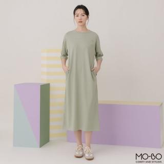 【MO-BO】MIT有機棉撞色大口袋洋裝