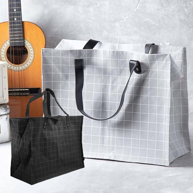 平帆系/全立體格紋帆布購物袋-2入組(購物袋)