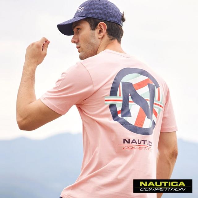 【NAUTICA】男裝 COMPETITION品牌LOGO短袖T恤(粉紅)