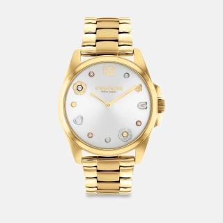 【COACH】花舞晶鑽氣質腕錶-奢華金(CC591)