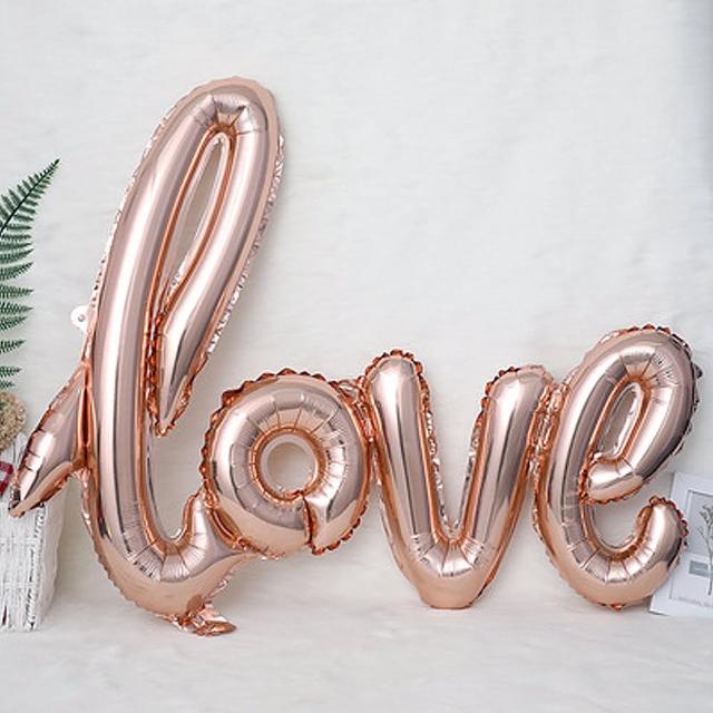 【野思】玫瑰金 大型LOVE氣球 拍照打卡 求婚 閨密派對 生日(派對氣球)